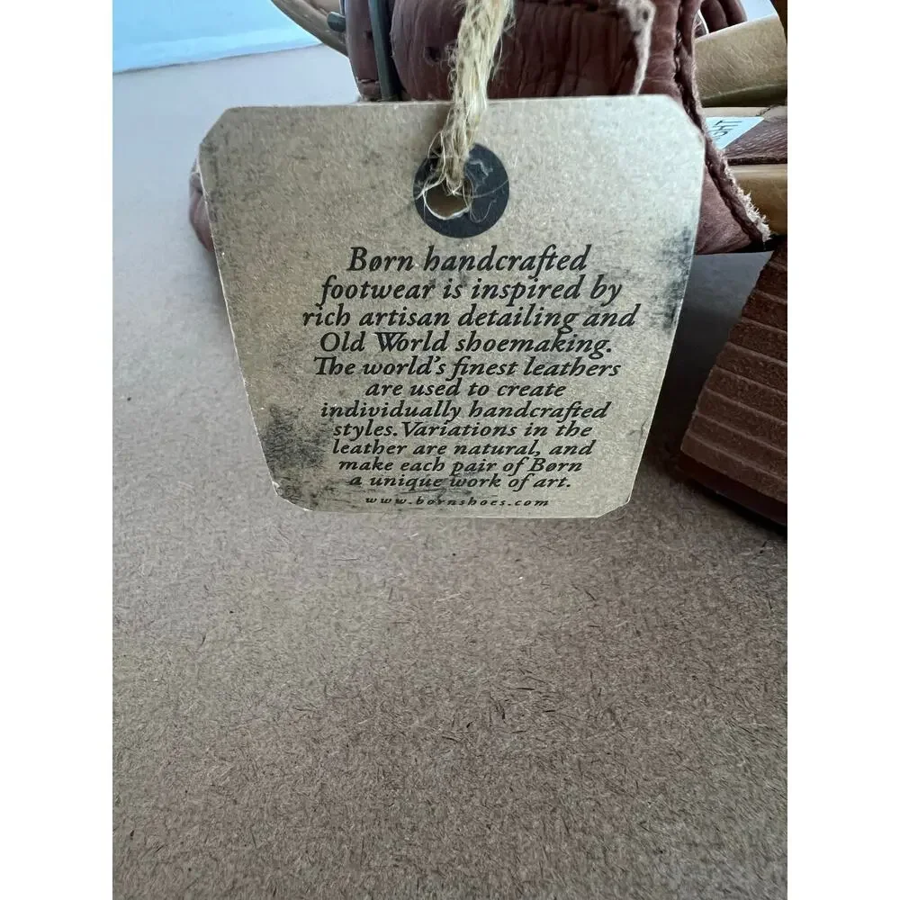 NWT BORN Shonie Brown Soft Leather Block Heel Buckle Ankle Comfort Sandals Sz 10 - Picture 11 of 14